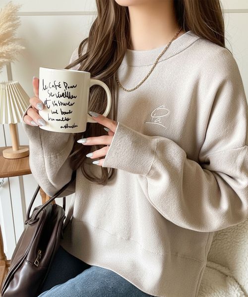 classical elf シンプルながらも洗練されたデザイン。胸刺繍スウェット見えコクーンニット(長袖)ce1260463 ライトグレー M ウィメンズインナー_CE クラシカルエルフ 577358 and ST アンドエスティ(旧ドットエスティ) classical elf シンプルながらも洗練されたデザイン。胸刺繍スウェット見えコクーンニット(長袖)ce1260463 ライトグレー M ウィメンズインナー_CE クラシカルエルフ 577358 and ST アンドエスティ(旧ドットエスティ)