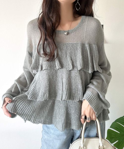 classical elf ティアードメッシュニットce1260477 ライトグレー L ウィメンズインナー_CE クラシカルエルフ 578932 and ST アンドエスティ（旧ドットエスティ）