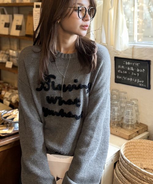 classical elf 【mily bilet】コード刺繍ネップニットプルオーバーmi1359018 ライトグレー S ウィメンズインナー_MB クラシカルエルフ 580690 and ST アンドエスティ（旧ドットエスティ）