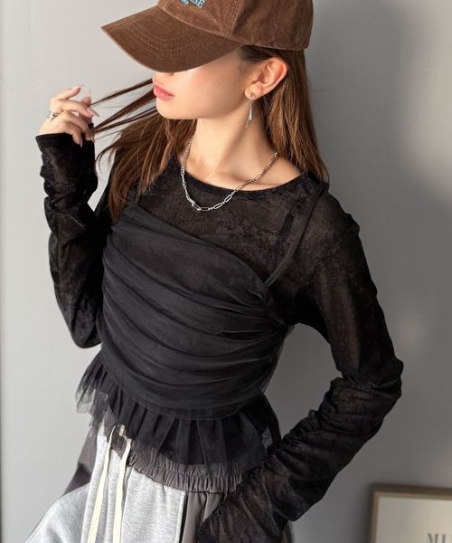 classical elf 【mily bilet】大人可愛い。クラッシュベロアチュールビスチェアンサンブルmi1269009 ブラック L ウィメンズインナー_MB クラシカルエルフ 584665 and ST アンドエスティ(旧ドットエスティ) classical elf 【mily bilet】大人可愛い。クラッシュベロアチュールビスチェアンサンブルmi1269009 ブラック L ウィメンズインナー_MB クラシカルエルフ 584665 and ST アンドエスティ(旧ドットエスティ)