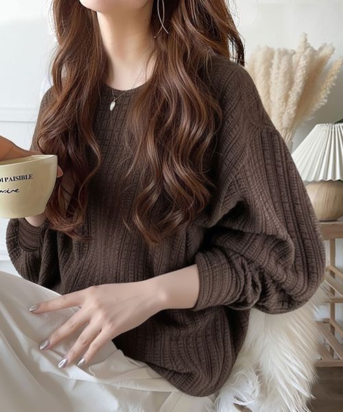 classical elf ゆったりシルエットでこなれ感をプラス。フクレジャガードトップス（長袖）ce1260488 ライトベージュ L ウィメンズインナー_CE クラシカルエルフ 588460 and ST アンドエスティ（旧ドットエスティ）