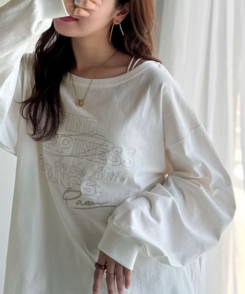 classical elf 今っぽ可愛い。綿100%前後2WAYワイドネックロンTEE(長袖)ce1260494 ホワイト XL ウィメンズインナー_CE クラシカルエルフ 588461 and ST アンドエスティ(旧ドットエスティ) classical elf 今っぽ可愛い。綿100%前後2WAYワイドネックロンTEE(長袖)ce1260494 ホワイト XL ウィメンズインナー_CE クラシカルエルフ 588461 and ST アンドエスティ(旧ドットエスティ)