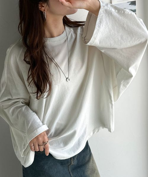 classical elf 《JaVaジャバコラボ》綿100%ドルマンスリーブカットロンTEE(長袖)jv1260489 ホワイト S ウィメンズインナー_JV クラシカルエルフ 588467 and ST アンドエスティ(旧ドットエスティ) classical elf 《JaVaジャバコラボ》綿100%ドルマンスリーブカットロンTEE(長袖)jv1260489 ホワイト S ウィメンズインナー_JV クラシカルエルフ 588467 and ST アンドエスティ(旧ドットエスティ)
