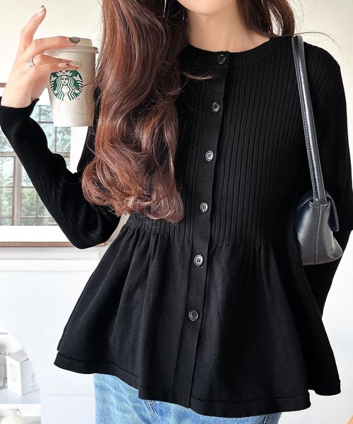 classical elf メリハリシルエットで即きれい見え◎リブフリルペプラムカーデトップスce1360006 ブラック M ウィメンズインナー_CE クラシカルエルフ 591034 and ST アンドエスティ(旧ドットエスティ) classical elf メリハリシルエットで即きれい見え◎リブフリルペプラムカーデトップスce1360006 ブラック M ウィメンズインナー_CE クラシカルエルフ 591034 and ST アンドエスティ(旧ドットエスティ)