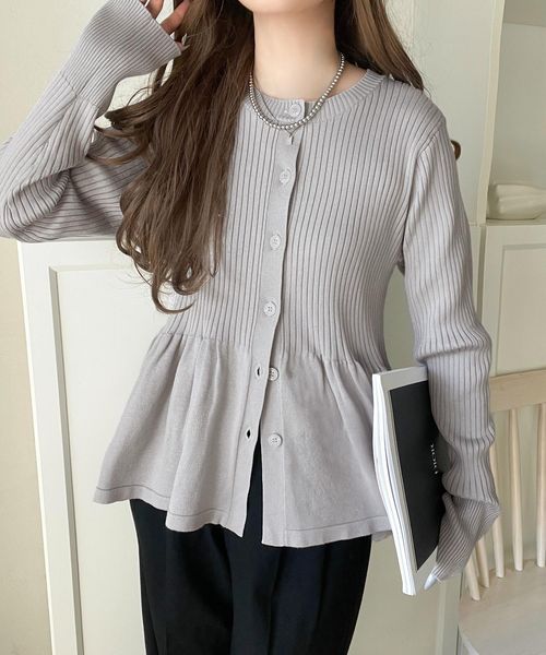 classical elf メリハリシルエットで即きれい見え◎リブフリルペプラムカーデトップスce1360006 グレー M ウィメンズインナー_CE クラシカルエルフ 591034 and ST アンドエスティ(旧ドットエスティ) classical elf メリハリシルエットで即きれい見え◎リブフリルペプラムカーデトップスce1360006 グレー M ウィメンズインナー_CE クラシカルエルフ 591034 and ST アンドエスティ(旧ドットエスティ)