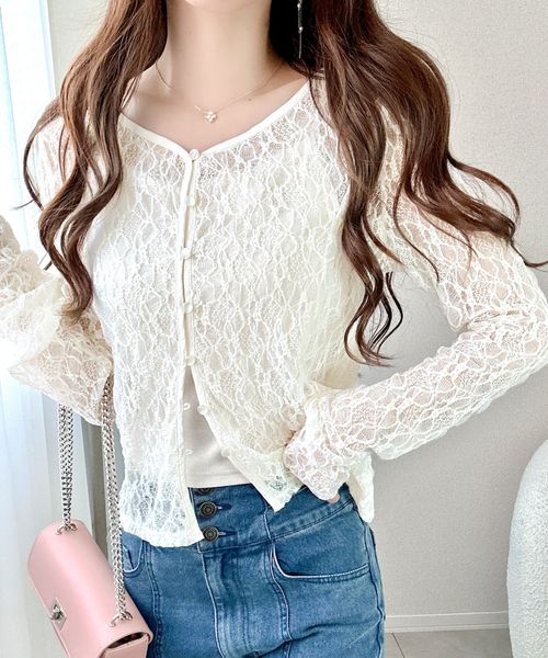 classical elf 【mily bilet】クリアボタンシアーレースカーディガン(長袖)mi1269011 オフホワイト L ウィメンズインナー_MB クラシカルエルフ 591444 and ST アンドエスティ(旧ドットエスティ) classical elf 【mily bilet】クリアボタンシアーレースカーディガン(長袖)mi1269011 オフホワイト L ウィメンズインナー_MB クラシカルエルフ 591444 and ST アンドエスティ(旧ドットエスティ)
