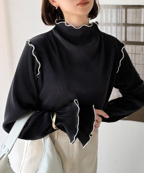 classical elf 袖のニュアンスで魅せる♪前後2way袖フリル配色メロウプリーツトップス(長袖)ce1330050 ブラック L ウィメンズインナー_CE クラシカルエルフ 592214 and ST アンドエスティ(旧ドットエスティ) classical elf 袖のニュアンスで魅せる♪前後2way袖フリル配色メロウプリーツトップス(長袖)ce1330050 ブラック L ウィメンズインナー_CE クラシカルエルフ 592214 and ST アンドエスティ(旧ドットエスティ)
