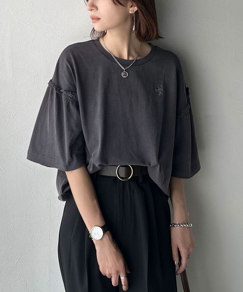 classical elf さらり着やすく、ほどよくキュート。綿100%胸刺繍ピグメント袖フリルT ce1020330 シルバー L ウィメンズインナー_CE クラシカルエルフ 592809 and ST アンドエスティ(旧ドットエスティ) classical elf さらり着やすく、ほどよくキュート。綿100%胸刺繍ピグメント袖フリルT ce1020330 シルバー L ウィメンズインナー_CE クラシカルエルフ 592809 and ST アンドエスティ(旧ドットエスティ)