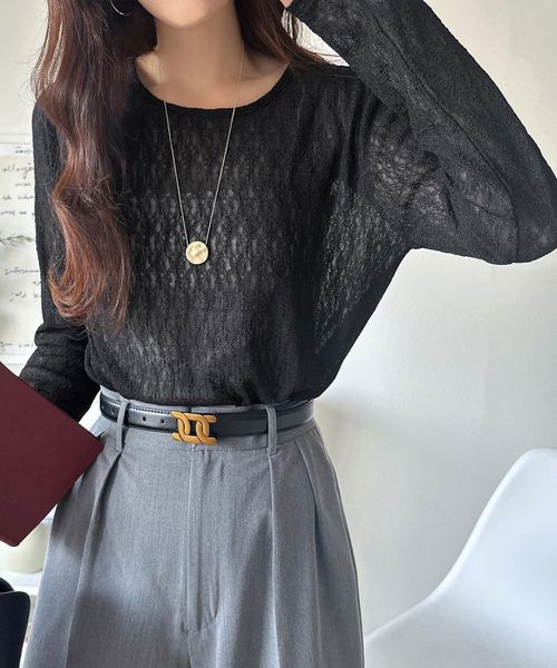 classical elf ほどよい透け感が大人上品。総柄シアーレーストップス(長袖)ce1010488 ブラック S ウィメンズインナー_CE クラシカルエルフ 594234 and ST アンドエスティ(旧ドットエスティ) classical elf ほどよい透け感が大人上品。総柄シアーレーストップス(長袖)ce1010488 ブラック S ウィメンズインナー_CE クラシカルエルフ 594234 and ST アンドエスティ(旧ドットエスティ)