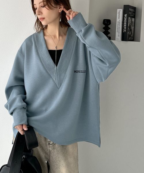 classical elf 抜け感と上品さを両立。胸刺繍Vネックダンボールニットトップス(長袖)ce1110130 ライトブルー M ウィメンズインナー_CE クラシカルエルフ 597479 and ST アンドエスティ(旧ドットエスティ) classical elf 抜け感と上品さを両立。胸刺繍Vネックダンボールニットトップス(長袖)ce1110130 ライトブルー M ウィメンズインナー_CE クラシカルエルフ 597479 and ST アンドエスティ(旧ドットエスティ)