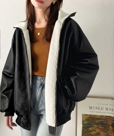 Java】2wayフェイクレザー×ボアリバーシブルブルゾンjv1010525 | [公式