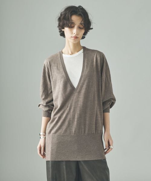 Curensology ファインウールVネックプルオーバー ブロンズ FREE ウィメンズインナー カレンソロジー 132005 and ST アンドエスティ（旧ドットエスティ）