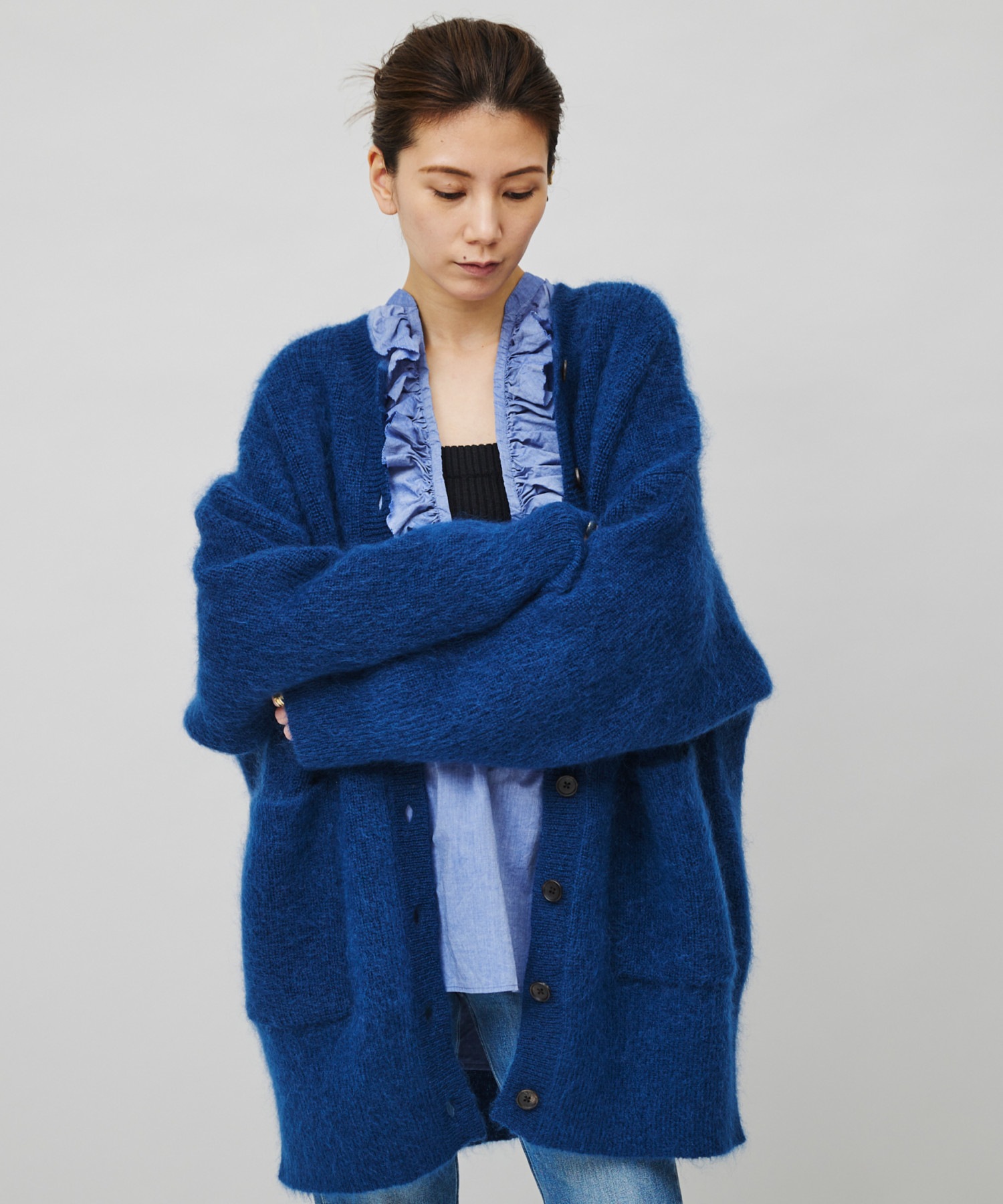 Curensology シャギーモヘヤロングカーディガン新品 acaiartesanal.com.br