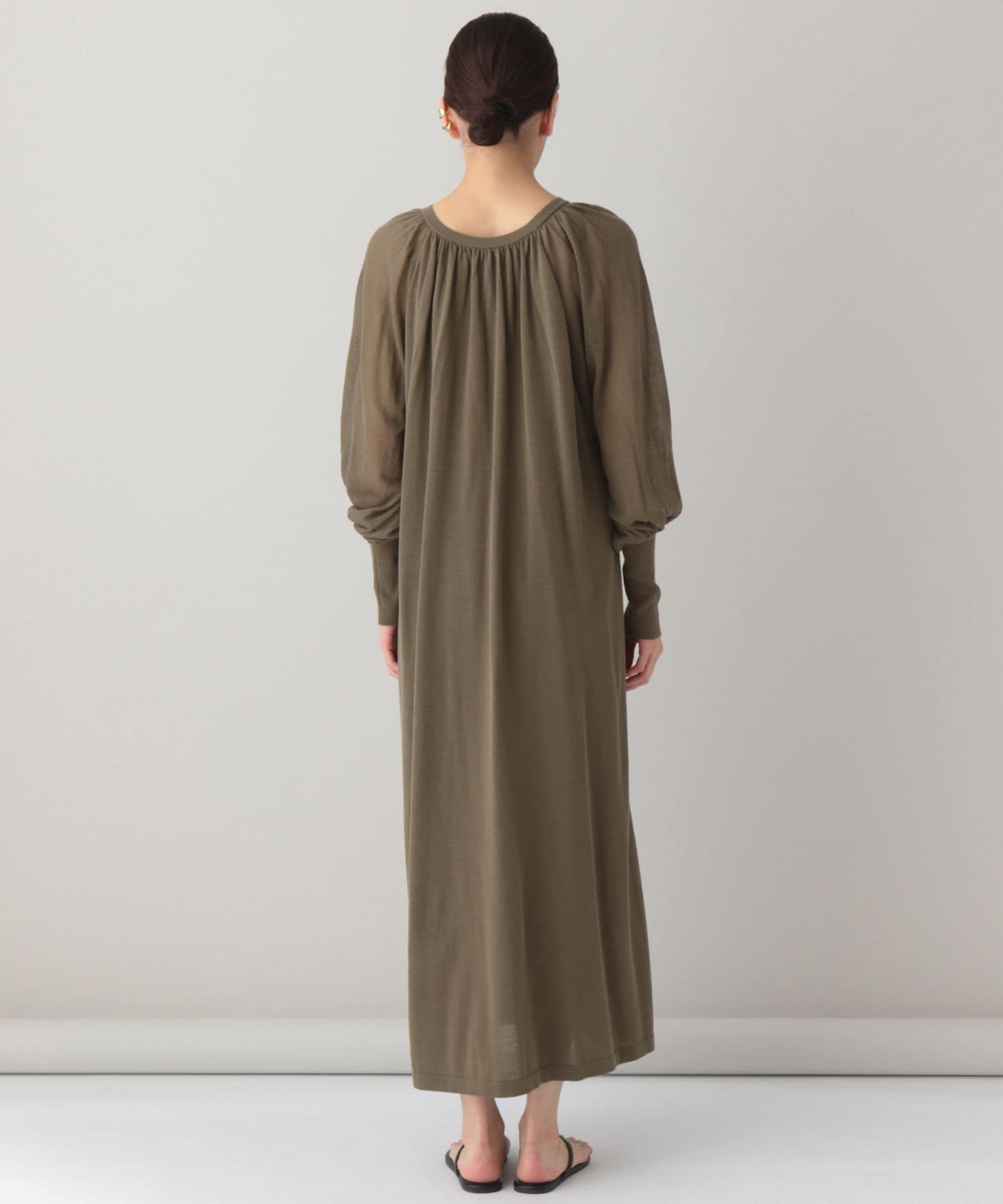 Curensology◇ボタンアキギャザーニットワンピース/FREE/コットン/BLU