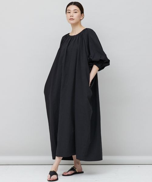 送料無料キャンペーン リネンドルマンワンピース ロングワンピース