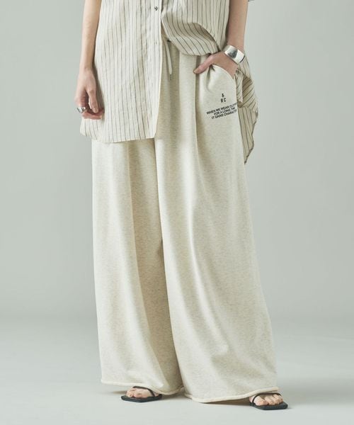 Curensology ＜&RC＞フレンチテリーワイドパンツ オフホワイト 36インチ ウィメンズボトムス カレンソロジー 291054 and ST アンドエスティ（旧ドットエスティ）