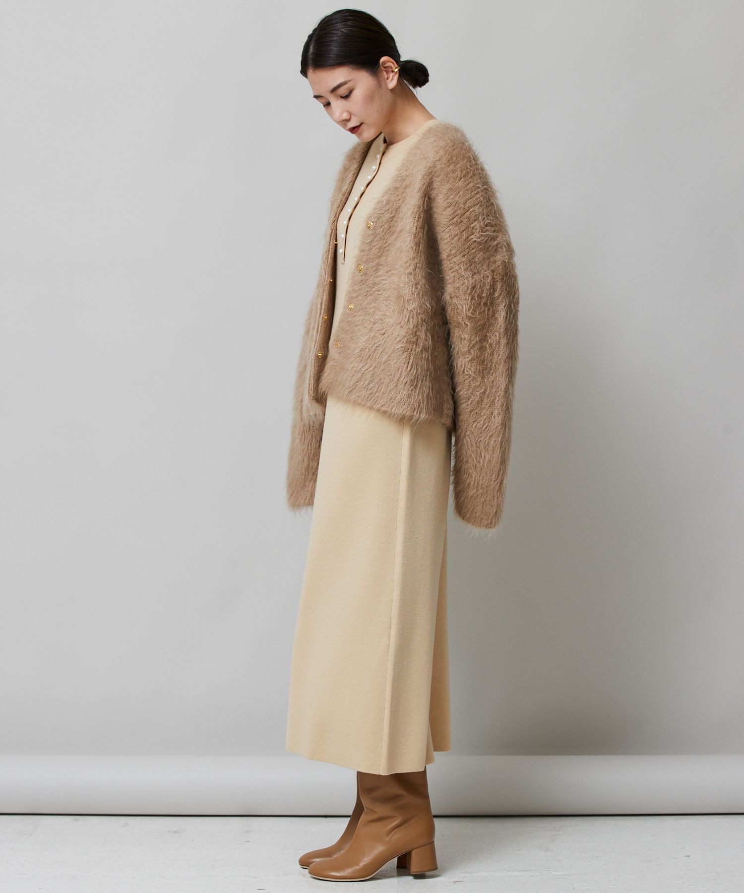 カレンソロジー curensology ファーリーモヘヤニット カーディガン