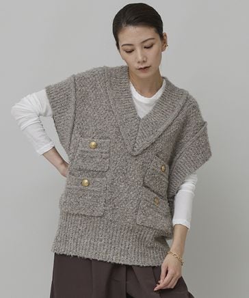 カレンソロジーツィーディーヤーンニットベスト