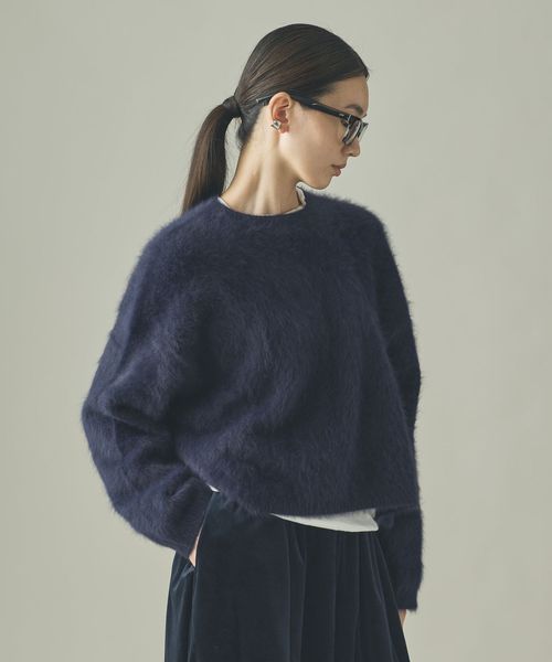 Curensology FOXカシミヤニットプルオーバー ネイビー FREE ウィメンズインナー カレンソロジー 494425 and ST アンドエスティ（旧ドットエスティ）