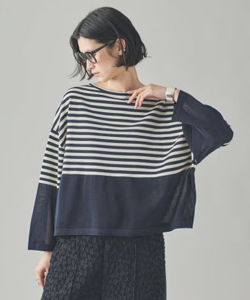 カレンソロジー ニットフレアトップス ネイビー　美品 カレンソロジー ニットフレアトップス ネイビー 美品（楽天市場