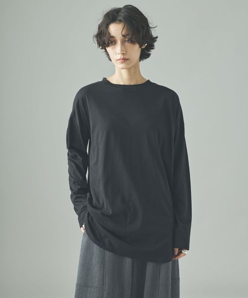 Curensology シャツテイルロングTシャツ ブラック FREE ウィメンズインナー カレンソロジー 576243 and ST アンドエスティ(旧ドットエスティ) Curensology シャツテイルロングTシャツ ブラック FREE ウィメンズインナー カレンソロジー 576243 and ST アンドエスティ(旧ドットエスティ)