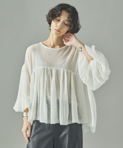 Curensology フラッフィーギャザーニットプルオーバー ホワイト FREE ウィメンズインナー カレンソロジー 576245 and ST アンドエスティ(旧ドットエスティ) Curensology フラッフィーギャザーニットプルオーバー ホワイト FREE ウィメンズインナー カレンソロジー 576245 and ST アンドエスティ(旧ドットエスティ)