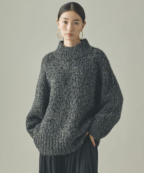 Curensology MIXブークレニットプルオーバー チャコールグレー FREE ウィメンズインナー カレンソロジー 576665 and ST アンドエスティ（旧ドットエスティ）