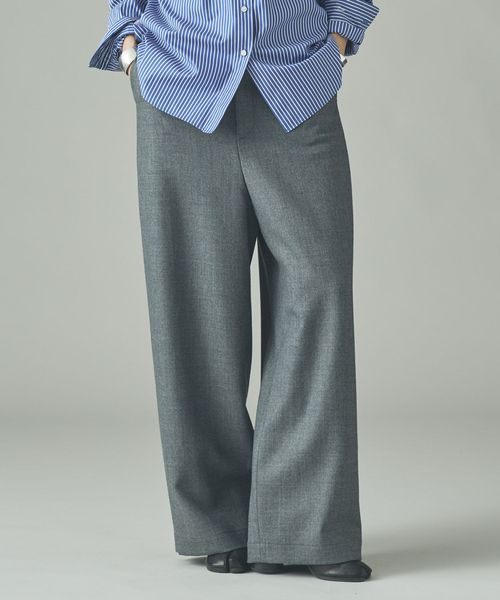 Curensology ウールワイドパンツ グレー 36インチ ウィメンズボトムス カレンソロジー 576680 and ST アンドエスティ（旧ドットエスティ）