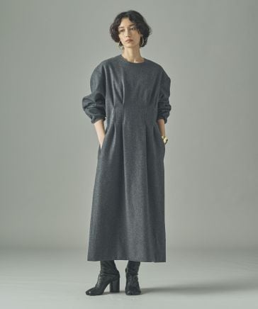 Curensology タックドレス ワンピース ネイビー Curensology（カレンソロジー）の「Curensology(カレンソロジー