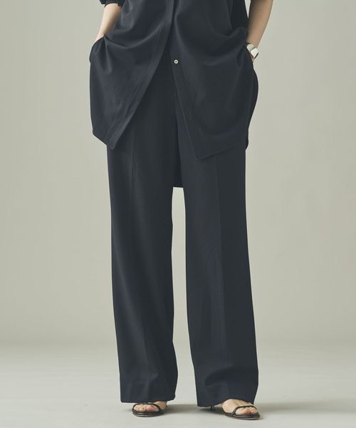 Curensology ウールライクストレッチパンツ ネイビー 36インチ ウィメンズボトムス カレンソロジー 599084 and ST アンドエスティ（旧ドットエスティ）