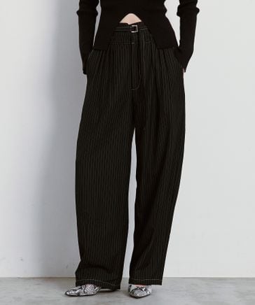 Ezick】Double waist ベルテッドタックパンツ【セットアップ可能