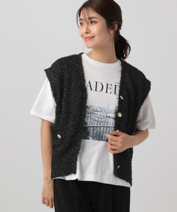 BEAMS HEART｜Vネック ツイード ベスト | Rakuten Fashion(楽天