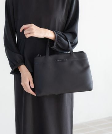 美品 Laluceラルーチェ オーストリッチ 黒ハンドバッグ ブラック