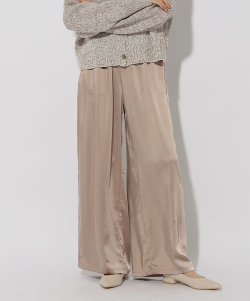 Elura サテンワイドパンツ<低身長サイズあり> ベージュ M ウィメンズボトムス エルーラ 289219 ドットエスティ 40代 50代 60代 レディース 婦人服 通勤服 オフィスカジュアル きれいめ 低身長 小柄 二の腕 美脚 体系カバー 着痩せ 太め ぽっちゃり Elura サテンワイドパンツ<低身長サイズあり> ベージュ M ウィメンズボトムス エルーラ 289219 ドットエスティ 40代 50代 60代 レディース 婦人服 通勤服 オフィスカジュアル きれいめ 低身長 小柄 二の腕 美脚 体系カバー 着痩せ 太め ぽっちゃり
