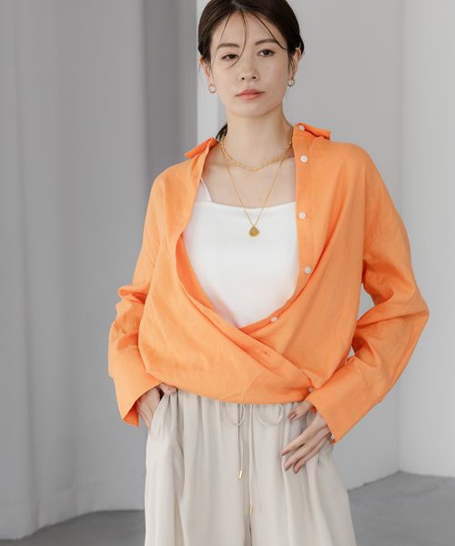 Elura <接触冷感機能付き>リネンブレンドシャツ オレンジ L ウィメンズインナー エルーラ 291213 ドットエスティ 40代 50代 60代 レディース 婦人服 通勤服 オフィスカジュアル きれいめ 低身長 小柄 二の腕 美脚 体系カバー 着痩せ 太め ぽっちゃり Elura <接触冷感機能付き>リネンブレンドシャツ オレンジ L ウィメンズインナー エルーラ 291213 ドットエスティ 40代 50代 60代 レディース 婦人服 通勤服 オフィスカジュアル きれいめ 低身長 小柄 二の腕 美脚 体系カバー 着痩せ 太め ぽっちゃり