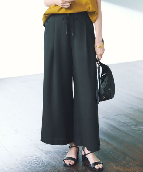 Elura 【新色入荷/イージーケア・接触冷感】サラサラリラクシーワイドパンツ<低身長サイズあり> ブラック S ウィメンズボトムス エルーラ 321521 ドットエスティ 40代 50代 60代 レディース 婦人服 通勤服 オフィスカジュアル きれいめ 低身長 小柄 二の腕 美脚 体系カバー 着痩せ 太め ぽっちゃり Elura 【新色入荷/イージーケア・接触冷感】サラサラリラクシーワイドパンツ<低身長サイズあり> ブラック S ウィメンズボトムス エルーラ 321521 ドットエスティ 40代 50代 60代 レディース 婦人服 通勤服 オフィスカジュアル きれいめ 低身長 小柄 二の腕 美脚 体系カバー 着痩せ 太め ぽっちゃり