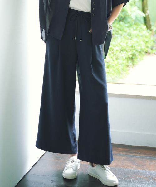 Elura 【新色入荷/イージーケア・接触冷感】サラサラリラクシーワイドパンツ<低身長サイズあり> ネイビー ウィメンズボトムス エルーラ 321521 ドットエスティ 40代 50代 60代 レディース 婦人服 通勤服 オフィスカジュアル きれいめ 低身長 小柄 二の腕 美脚 体系カバー 着痩せ 太め ぽっちゃり Elura 【新色入荷/イージーケア・接触冷感】サラサラリラクシーワイドパンツ<低身長サイズあり> ネイビー ウィメンズボトムス エルーラ 321521 ドットエスティ 40代 50代 60代 レディース 婦人服 通勤服 オフィスカジュアル きれいめ 低身長 小柄 二の腕 美脚 体系カバー 着痩せ 太め ぽっちゃり