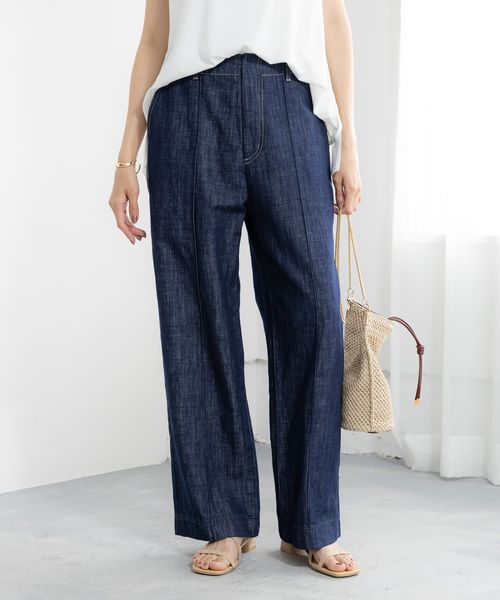 Elura 大人サマーワイドデニムパンツ<低身長サイズあり> ネイビー L ウィメンズボトムス エルーラ 324903 ドットエスティ 40代 50代 60代 レディース 婦人服 通勤服 オフィスカジュアル きれいめ 低身長 小柄 二の腕 美脚 体系カバー 着痩せ 太め ぽっちゃり Elura 大人サマーワイドデニムパンツ<低身長サイズあり> ネイビー L ウィメンズボトムス エルーラ 324903 ドットエスティ 40代 50代 60代 レディース 婦人服 通勤服 オフィスカジュアル きれいめ 低身長 小柄 二の腕 美脚 体系カバー 着痩せ 太め ぽっちゃり