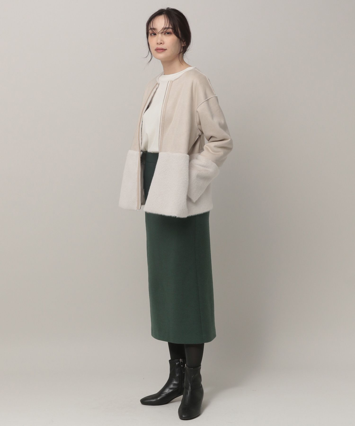 洗濯機可 elura エルーラ リュクスエコムートンハーフコート CO1223