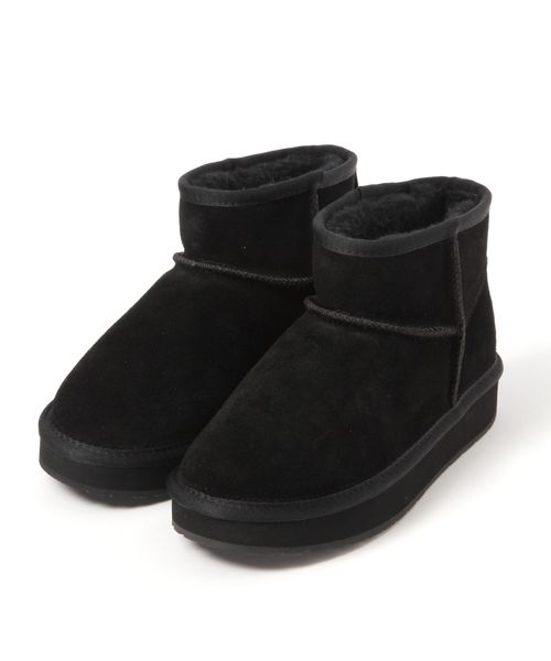 Elura EMUムートンブーツ ブラック ウィメンズグッズ エルーラ 451640 ドットエスティ 40代 50代 60代 レディース 婦人服 通勤服 オフィスカジュアル きれいめ 低身長 小柄 二の腕 美脚 体系カバー 着痩せ 太め ぽっちゃり