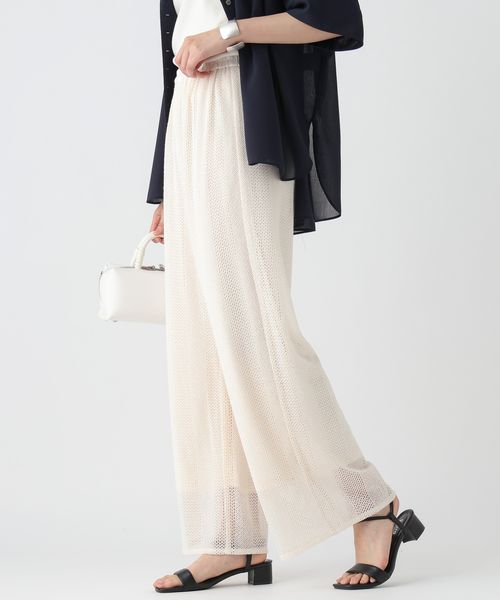 Elura メッシュワイドパンツ ホワイト FREE ウィメンズボトムス エルーラ 459371 ドットエスティ 40代 50代 60代 レディース 婦人服 通勤服 オフィスカジュアル きれいめ 低身長 小柄 二の腕 美脚 体系カバー 着痩せ 太め ぽっちゃり Elura メッシュワイドパンツ ホワイト FREE ウィメンズボトムス エルーラ 459371 ドットエスティ 40代 50代 60代 レディース 婦人服 通勤服 オフィスカジュアル きれいめ 低身長 小柄 二の腕 美脚 体系カバー 着痩せ 太め ぽっちゃり