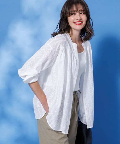 Elura セミシア刺繍シャツ ホワイト FREE ウィメンズインナー エルーラ 491403 ドットエスティ 40代 50代 60代 レディース 婦人服 通勤服 オフィスカジュアル きれいめ 低身長 小柄 二の腕 美脚 体系カバー 着痩せ 太め ぽっちゃり Elura セミシア刺繍シャツ ホワイト FREE ウィメンズインナー エルーラ 491403 ドットエスティ 40代 50代 60代 レディース 婦人服 通勤服 オフィスカジュアル きれいめ 低身長 小柄 二の腕 美脚 体系カバー 着痩せ 太め ぽっちゃり