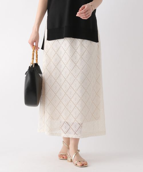 Elura レースナロースカート ホワイト ウィメンズボトムス エルーラ 491480 ドットエスティ 40代 50代 60代 レディース 婦人服 通勤服 オフィスカジュアル きれいめ 低身長 小柄 二の腕 美脚 体系カバー 着痩せ 太め ぽっちゃり Elura レースナロースカート ホワイト ウィメンズボトムス エルーラ 491480 ドットエスティ 40代 50代 60代 レディース 婦人服 通勤服 オフィスカジュアル きれいめ 低身長 小柄 二の腕 美脚 体系カバー 着痩せ 太め ぽっちゃり