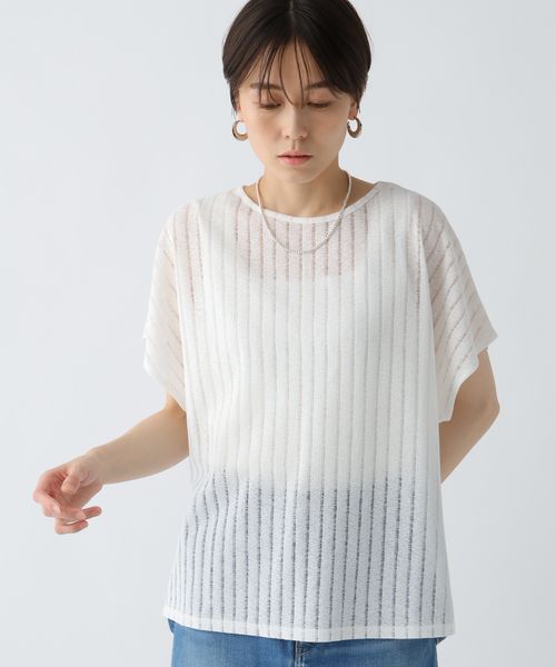 Elura シアストライププルオーバー ホワイト FREE ウィメンズインナー エルーラ 571620 ドットエスティ 40代 50代 60代 レディース 婦人服 通勤服 オフィスカジュアル きれいめ 低身長 小柄 二の腕 美脚 体系カバー 着痩せ 太め ぽっちゃり Elura シアストライププルオーバー ホワイト FREE ウィメンズインナー エルーラ 571620 ドットエスティ 40代 50代 60代 レディース 婦人服 通勤服 オフィスカジュアル きれいめ 低身長 小柄 二の腕 美脚 体系カバー 着痩せ 太め ぽっちゃり