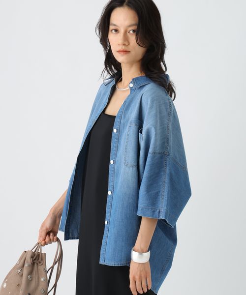 Elura デニム5分袖シャツ ブルー FREE ウィメンズインナー エルーラ 581939 ドットエスティ 40代 50代 60代 レディース 婦人服 通勤服 オフィスカジュアル きれいめ 低身長 小柄 二の腕 美脚 体系カバー 着痩せ 太め ぽっちゃり Elura デニム5分袖シャツ ブルー FREE ウィメンズインナー エルーラ 581939 ドットエスティ 40代 50代 60代 レディース 婦人服 通勤服 オフィスカジュアル きれいめ 低身長 小柄 二の腕 美脚 体系カバー 着痩せ 太め ぽっちゃり