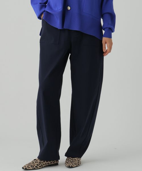 Elura ストレッチカーゴパンツ ネイビー M ウィメンズボトムス エルーラ 591850 ドットエスティ 40代 50代 60代 レディース 婦人服 通勤服 オフィスカジュアル きれいめ 低身長 小柄 二の腕 美脚 体系カバー 着痩せ 太め ぽっちゃり