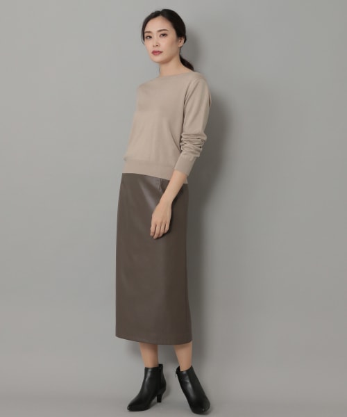 ELIN 18AW フェイクレザーアシンメトリーロングスカート