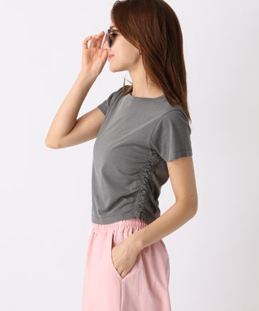 ピグメントサイドギャザーTシャツ | [公式]フォーエバートゥ