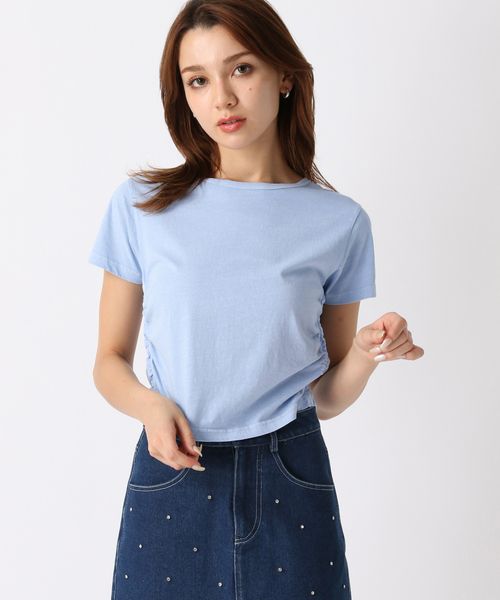 FOREVER 21 ピグメントサイドギャザーTシャツ ライトブルー S ウィメンズインナー フォーエバー21 128861 and ST アンドエスティ(旧ドットエスティ) FOREVER 21 ピグメントサイドギャザーTシャツ ライトブルー S ウィメンズインナー フォーエバー21 128861 and ST アンドエスティ(旧ドットエスティ)