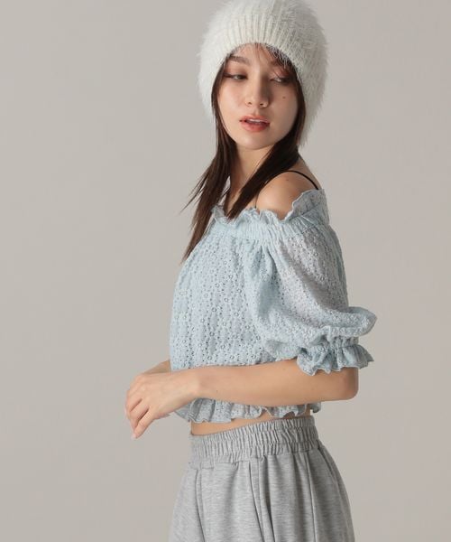 FOREVER 21 カットレースオフショルブラウス ライトブルー FREE ウィメンズインナー フォーエバー21 131896 and ST アンドエスティ(旧ドットエスティ) FOREVER 21 カットレースオフショルブラウス ライトブルー FREE ウィメンズインナー フォーエバー21 131896 and ST アンドエスティ(旧ドットエスティ)